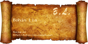 Bohin Lia névjegykártya